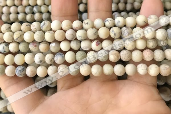 COP1560 15.5 inches 4mm round matte African opal beads