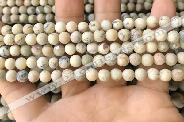 COP1560 15.5 inches 4mm round matte African opal beads