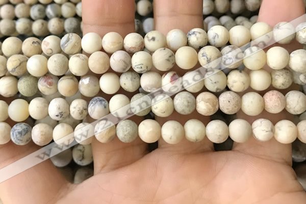 COP1561 15.5 inches 6mm round matte African opal beads