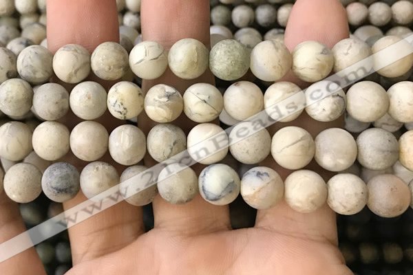 COP1563 15.5 inches 10mm round matte African opal beads