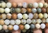 COP1570 15.5 inches 12mm round yellow moss opal beads wholesale