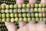 COP1574 15.5 inches 8mm round Australia olive green opal beads