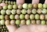 COP1576 15.5 inches 12mm round Australia olive green opal beads