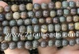 COP1581 15.5 inches 10mm round Australia brown green opal beads