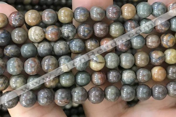 COP1581 15.5 inches 10mm round Australia brown green opal beads