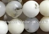 COP1585 15.5 inches 8mm round white opal gemstone beads