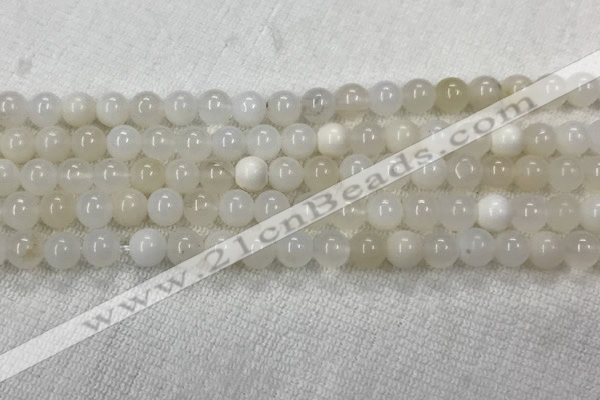 COP1588 15.5 inches 6mm round white opal gemstone beads