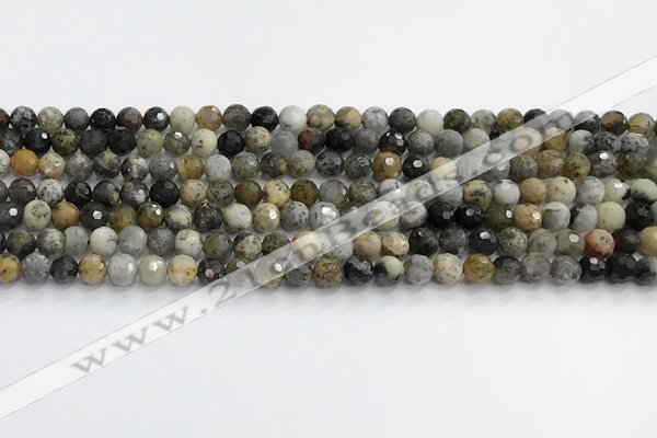 COP1609 15.5 inches 6mm faceted round moss opal beads