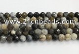 COP1611 15.5 inches 10mm faceted round moss opal beads