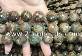 COP1646 15.5 inches 20mm faceted round green opal gemstone beads