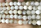 COP1668 15.5 inches 10mm faceted round white opal beads