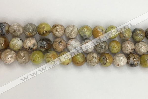 COP1673 15.5 inches 12mm round yellow opal gemstone beads