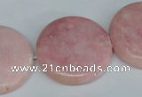 COP168 15.5 inches 30mm flat round pink opal gemstone beads