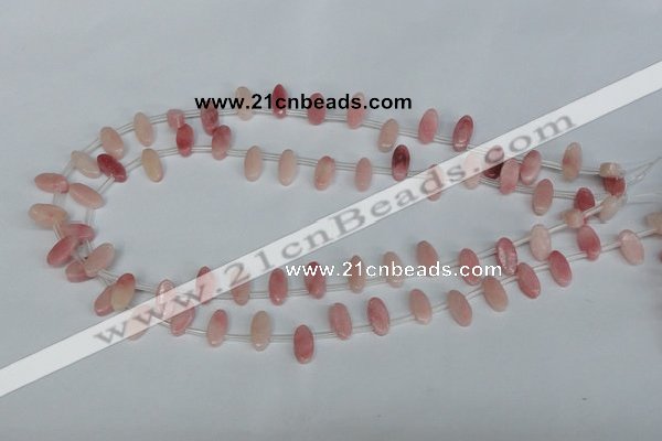 COP169 15.5 inches 6*12mm top-drilled marquise pink opal gemstone beads