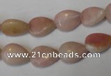 COP171 15.5 inches 10*14mm flat teardrop pink opal gemstone beads