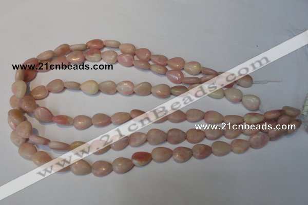 COP171 15.5 inches 10*14mm flat teardrop pink opal gemstone beads