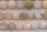 COP1710 15.5 inches 4mm faceted round natural pink opal beads