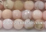 COP1711 15.5 inches 6mm faceted round natural pink opal beads