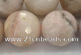 COP1717 15.5 inches 18mm faceted round natural pink opal beads