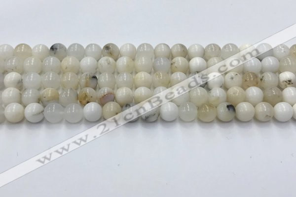 COP1725 15.5 inches 6mm round white opal beads wholesale