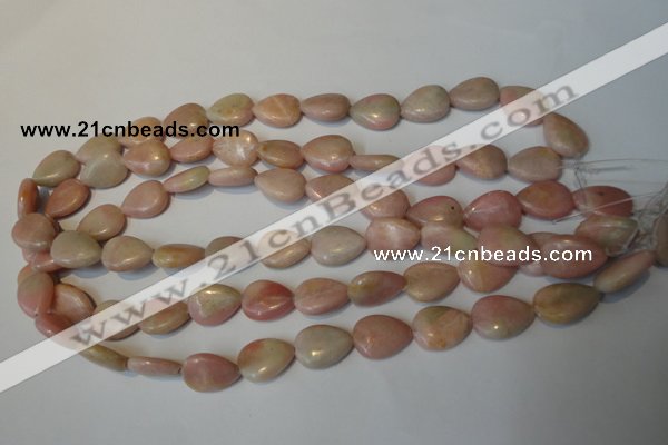 COP173 15.5 inches 13*18mm flat teardrop pink opal gemstone beads