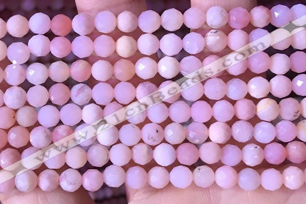 COP1741 15.5 inches 5mm - 5.5mm faceted round natural pink opal beads