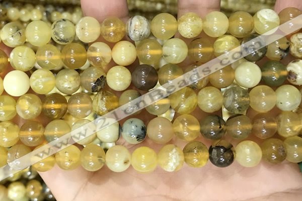 COP1760 15.5 inches 8mm round yellow opal beads wholesale