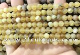 COP1766 15.5 inches 6mm round matte yellow opal beads wholesale