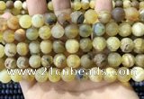 COP1768 15.5 inches 10mm round matte yellow opal beads wholesale