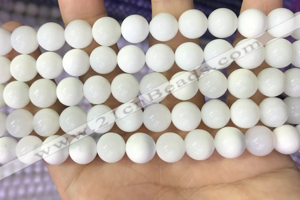 COP1772 15.5 inches 8mm round white opal gemstone beads