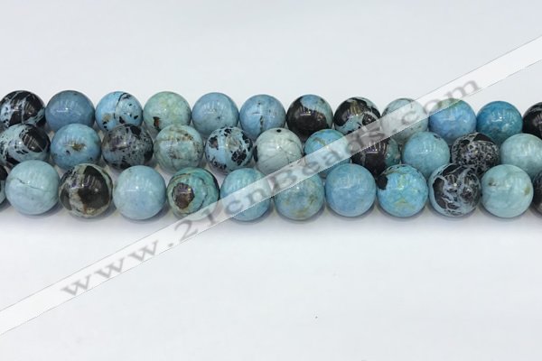 COP1794 15.5 inches 14mm round blue opal gemstone beads