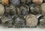 COP1810 15 inches 6mm faceted round grey opal beads