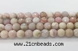 COP1851 15.5 inches 12mm faceted round pink opal gemstone beads wholesale