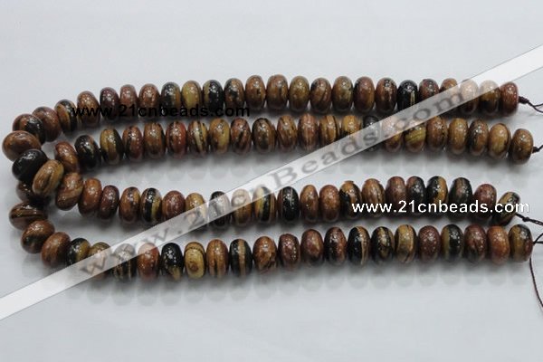 COP203 15.5 inches 8*14mm rondelle natural brown opal gemstone beads