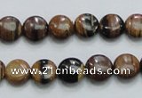 COP210 15.5 inches 10mm flat round natural brown opal gemstone beads