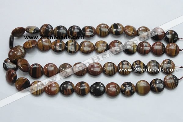 COP212 15.5 inches 16mm flat round natural brown opal gemstone beads