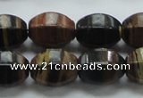 COP240 15.5 inches 13*18mm faceted rice natural brown opal gemstone beads