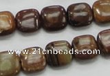 COP243 15.5 inches 12*12mm square natural brown opal gemstone beads