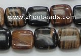 COP244 15.5 inches 14*14mm square natural brown opal gemstone beads