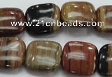 COP246 15.5 inches 18*18mm square natural brown opal gemstone beads