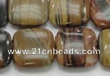 COP247 15.5 inches 20*20mm square natural brown opal gemstone beads