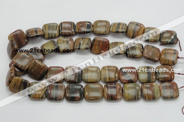 COP247 15.5 inches 20*20mm square natural brown opal gemstone beads