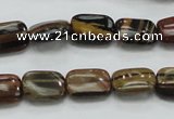 COP248 15.5 inches 10*14mm rectangle natural brown opal gemstone beads