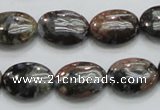 COP254 15.5 inches 13*18mm oval natural grey opal gemstone beads