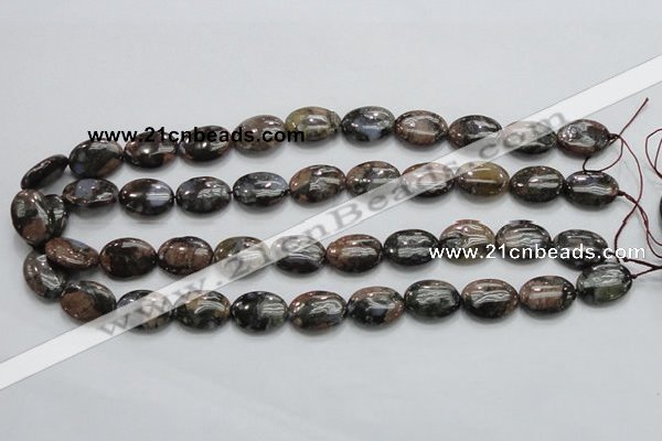 COP254 15.5 inches 13*18mm oval natural grey opal gemstone beads