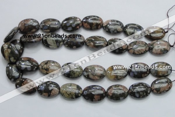 COP255 15.5 inches 18*25mm oval natural grey opal gemstone beads