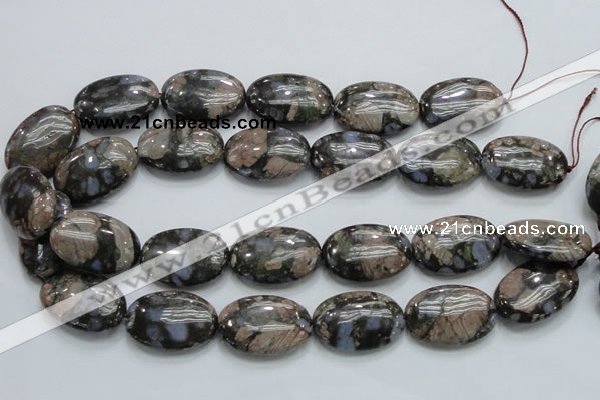 COP257 15.5 inches 20*30mm oval natural grey opal gemstone beads