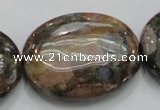 COP259 15.5 inches 30*40mm oval natural grey opal gemstone beads