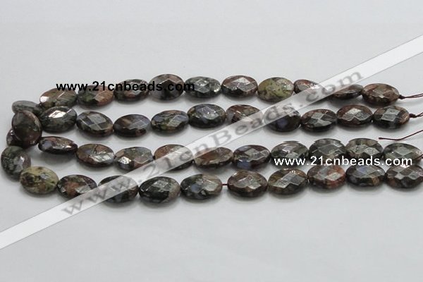 COP260 15.5 inches 13*18mm faceted oval natural grey opal beads