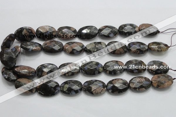 COP261 15.5 inches 18*25mm faceted oval natural grey opal beads